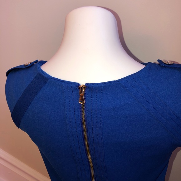 Sleeveless Wool Royal Blue Dress - Sz M - Picture 3 of 8